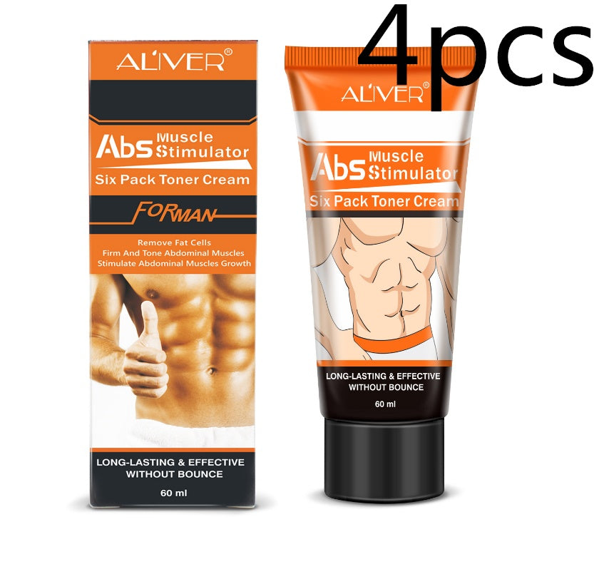 Aliver Abs Muscle Stimulator Six Pack Toner Cream packaging with a tube and box on a white background.