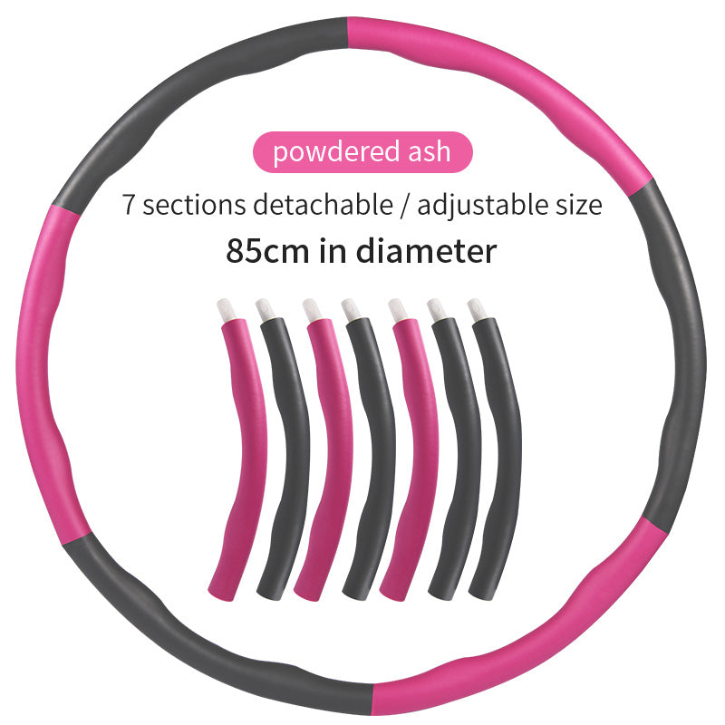 Pink and black detachable hoop with specifications on a white background