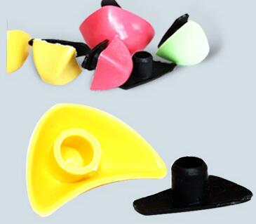 Colorful plastic components on a light gray background