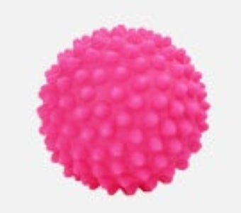 Pink textured ball on a white background