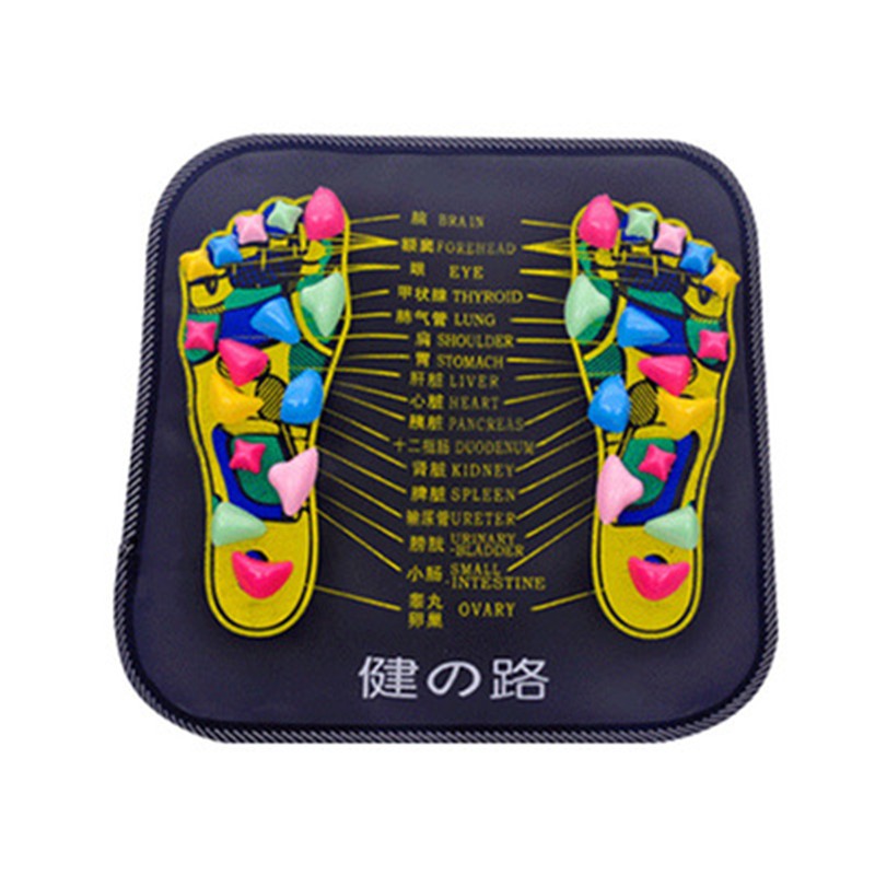 Colorful foot reflexology map on a dark background