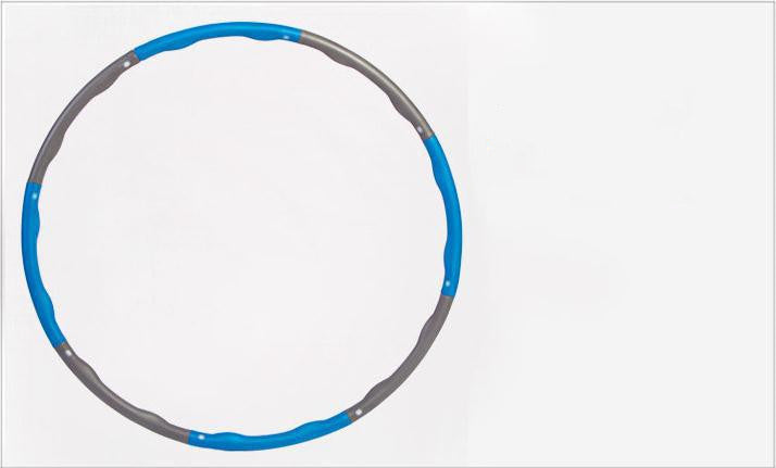 Blue and gray hula hoop on a white background
