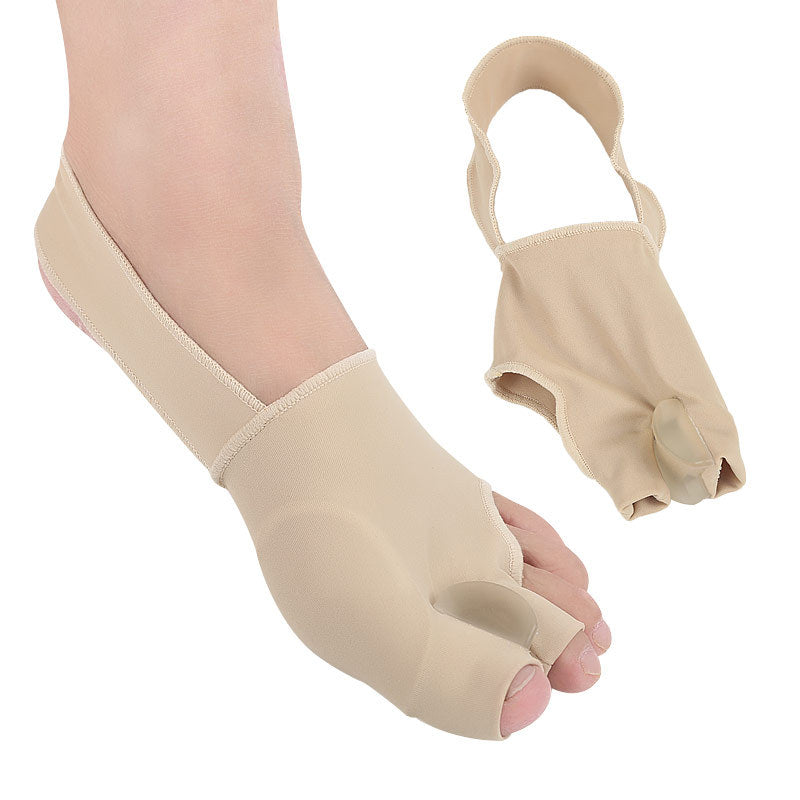 Beige bunion corrector on a white background