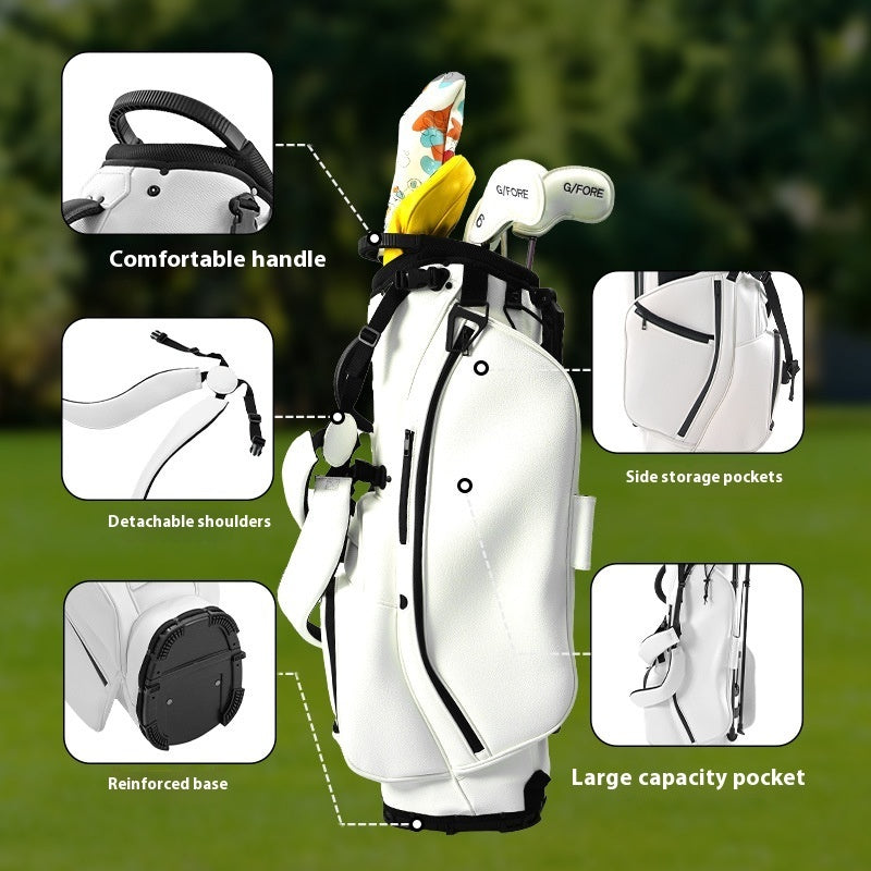 Premium Leather Golf Bag with Stand - Waterproof