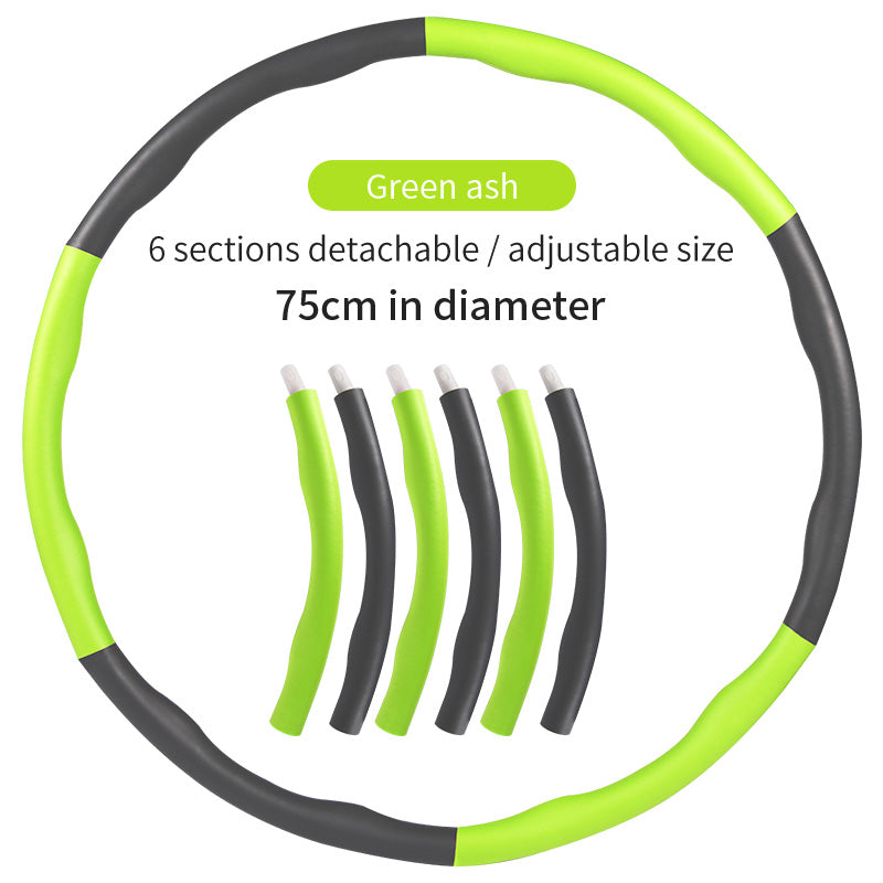 Green and black detachable hoop with text on a white background