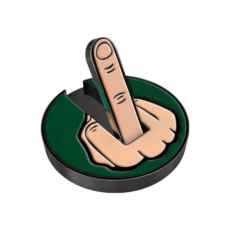 Button with a hand pressing a switch on a white background