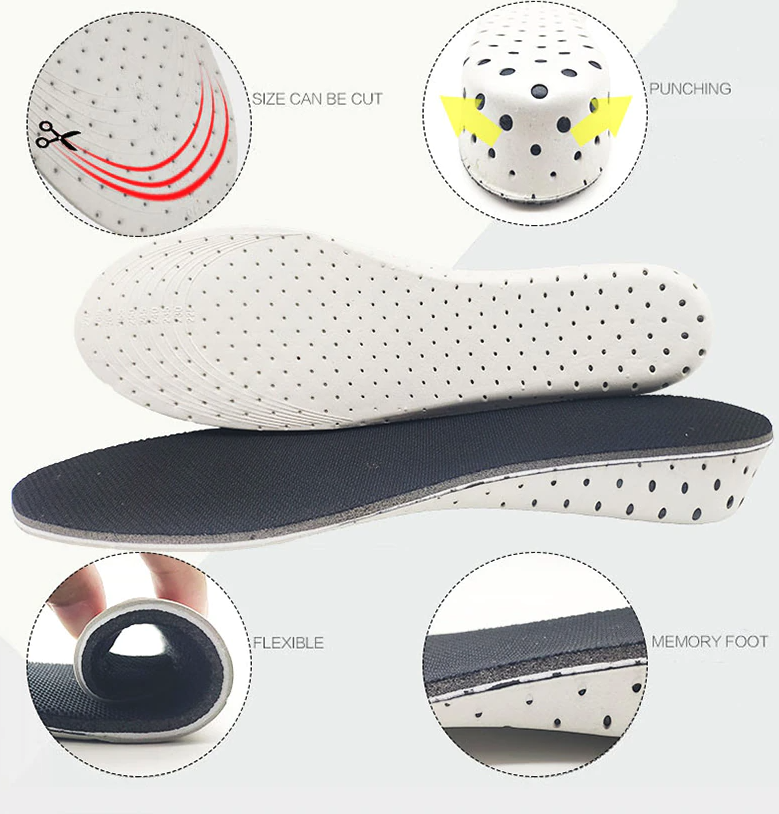 Shoe insole with detailed features on a white background