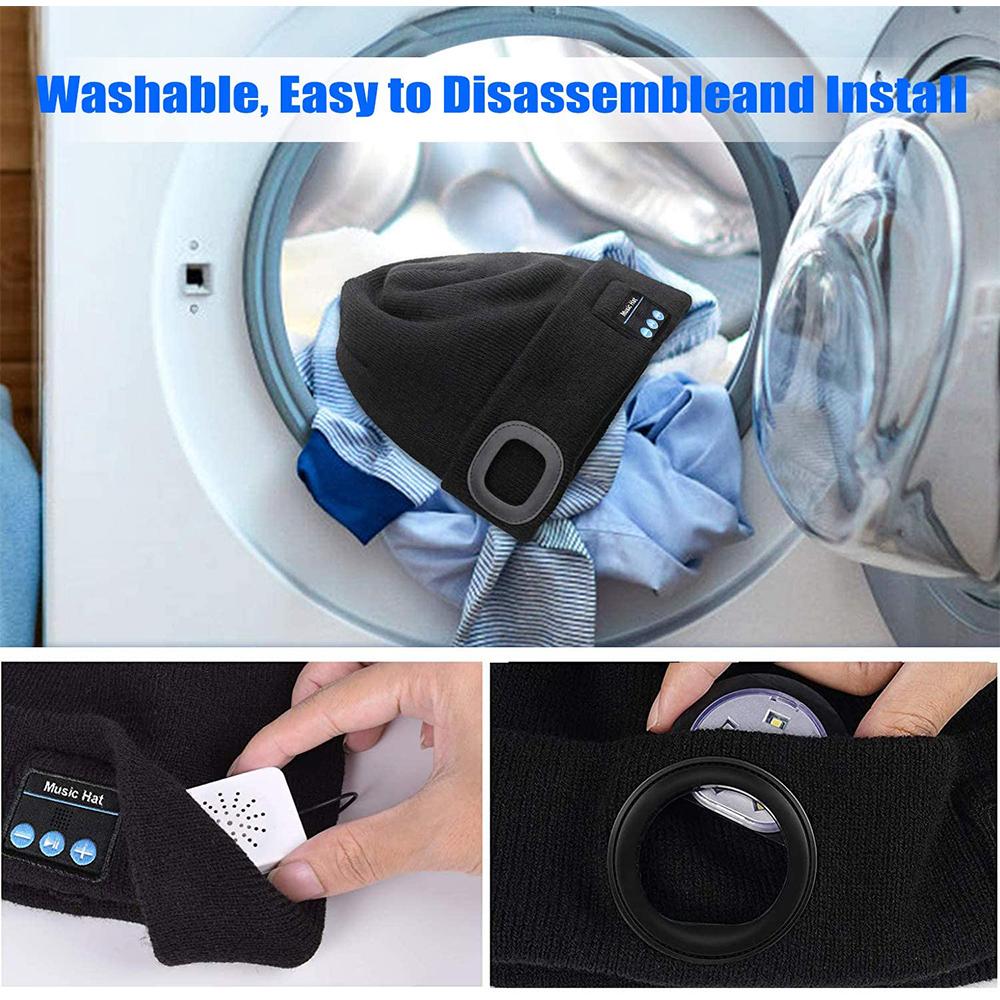 Black electronic device with buttons inside a washing machine, showing washable and disassembleable features.