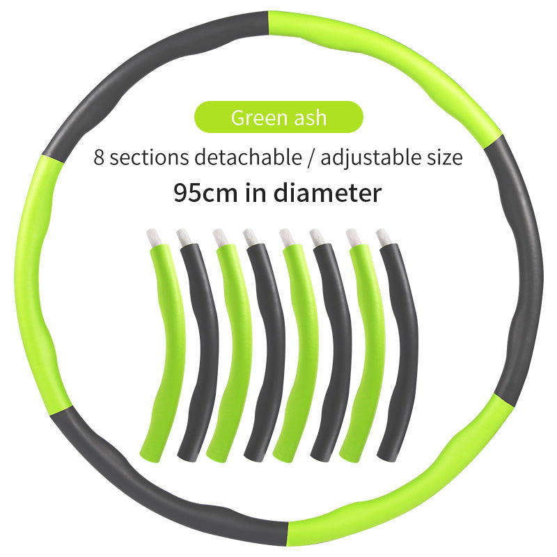 Green and black detachable hoop with text on a white background