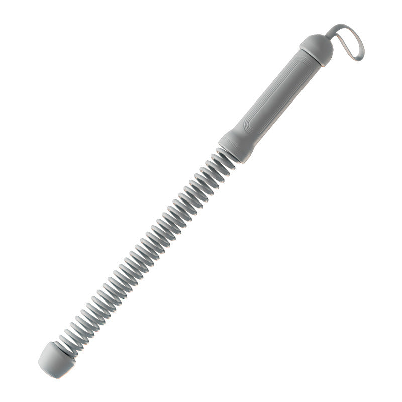 Gray spring-loaded tool on a white background