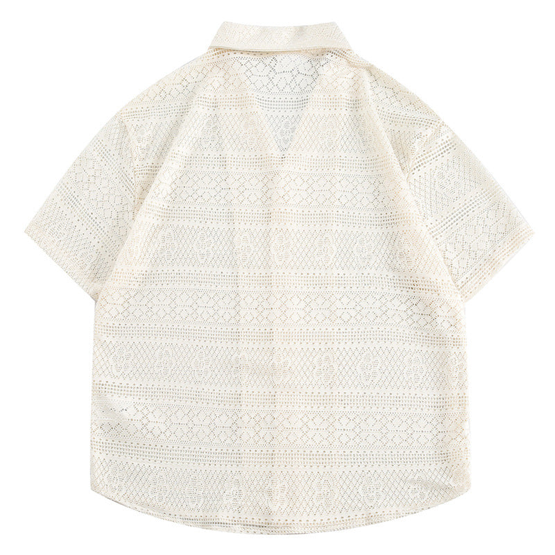 White textured shirt on a white background