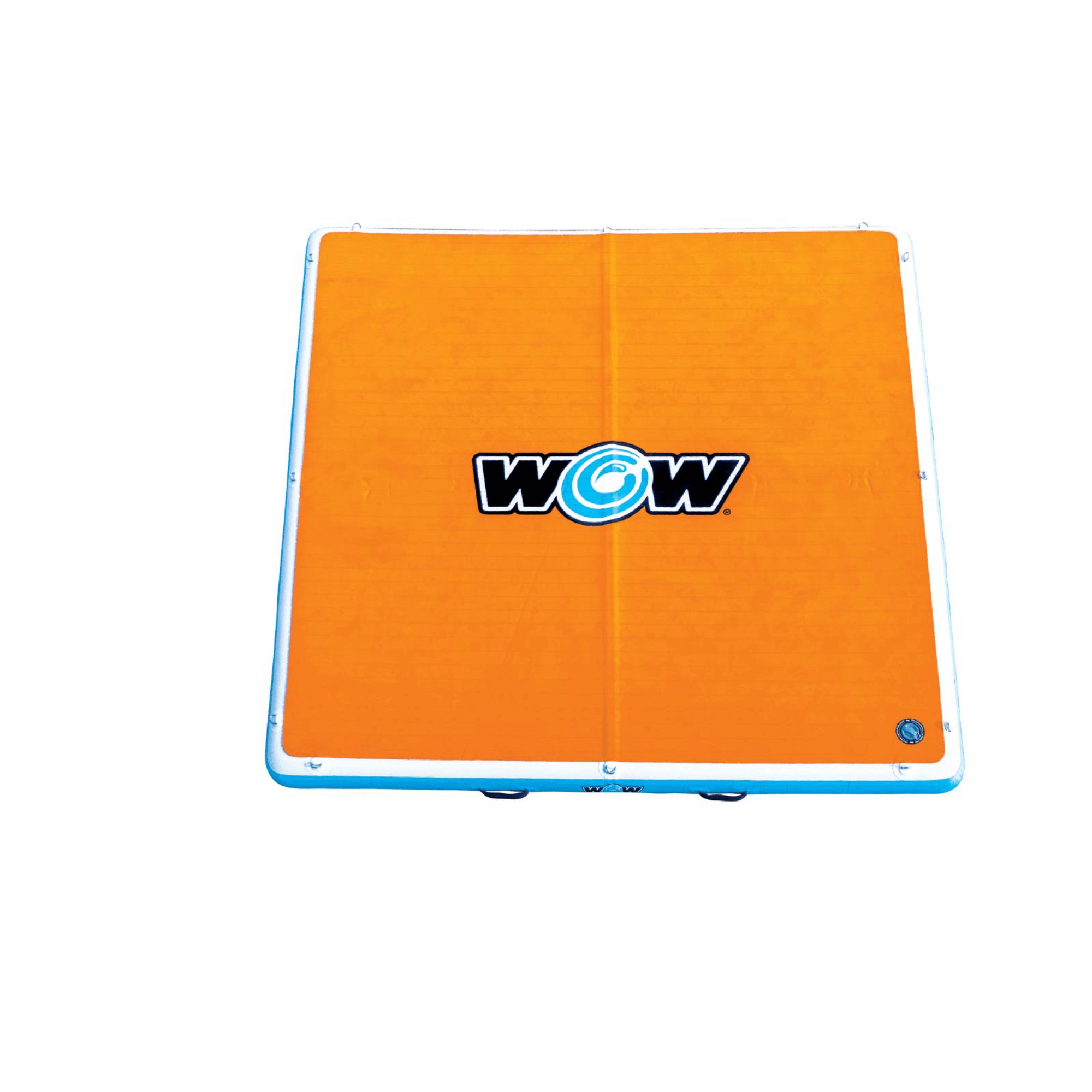 Orange flotation deck with WOW logo on a white background