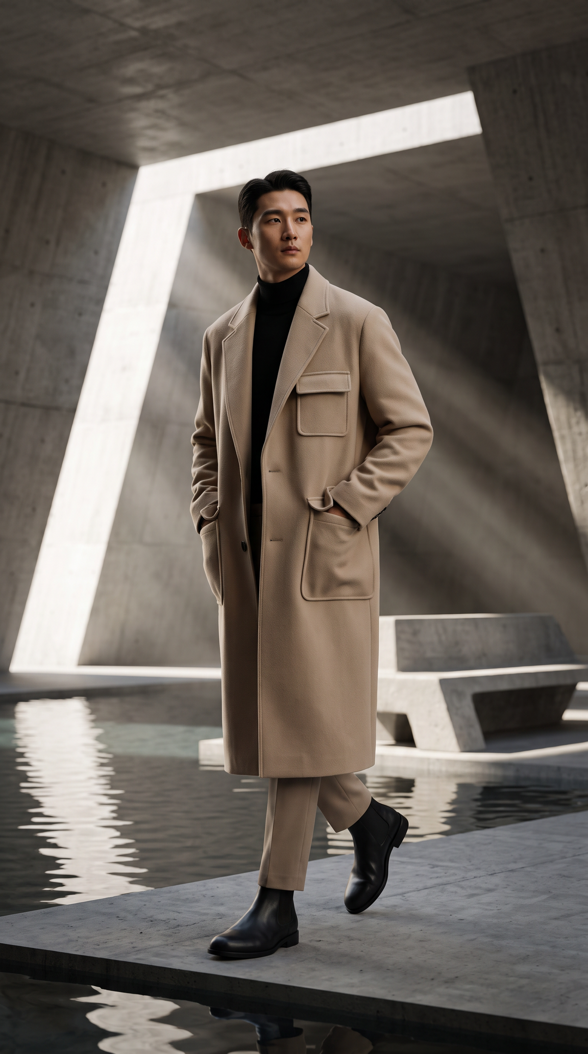 Men's Long Line Casual Coat