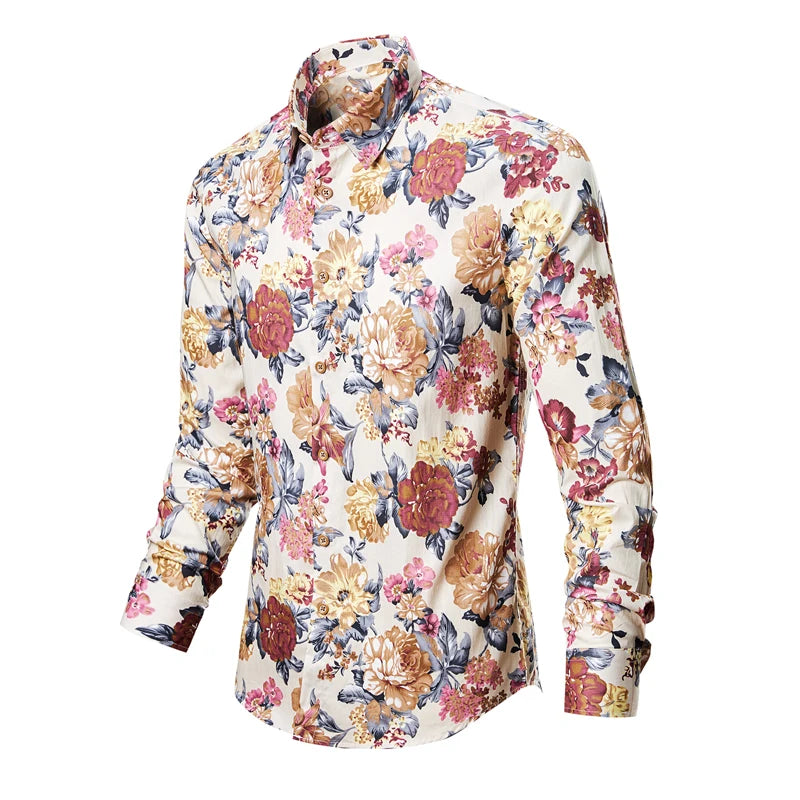 Floral patterned shirt on a white background