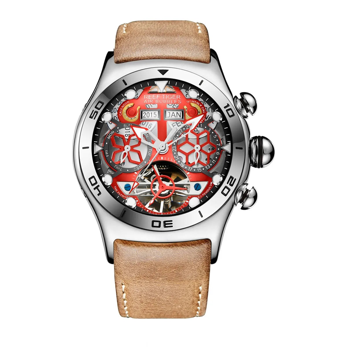 Reef Tiger Men’s Automatic Watch with Leather Band