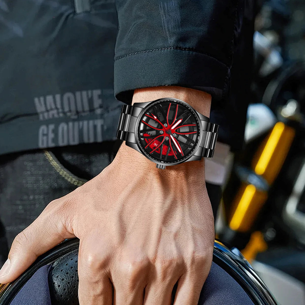 LIGE Square Steering Wheel Quartz Watch