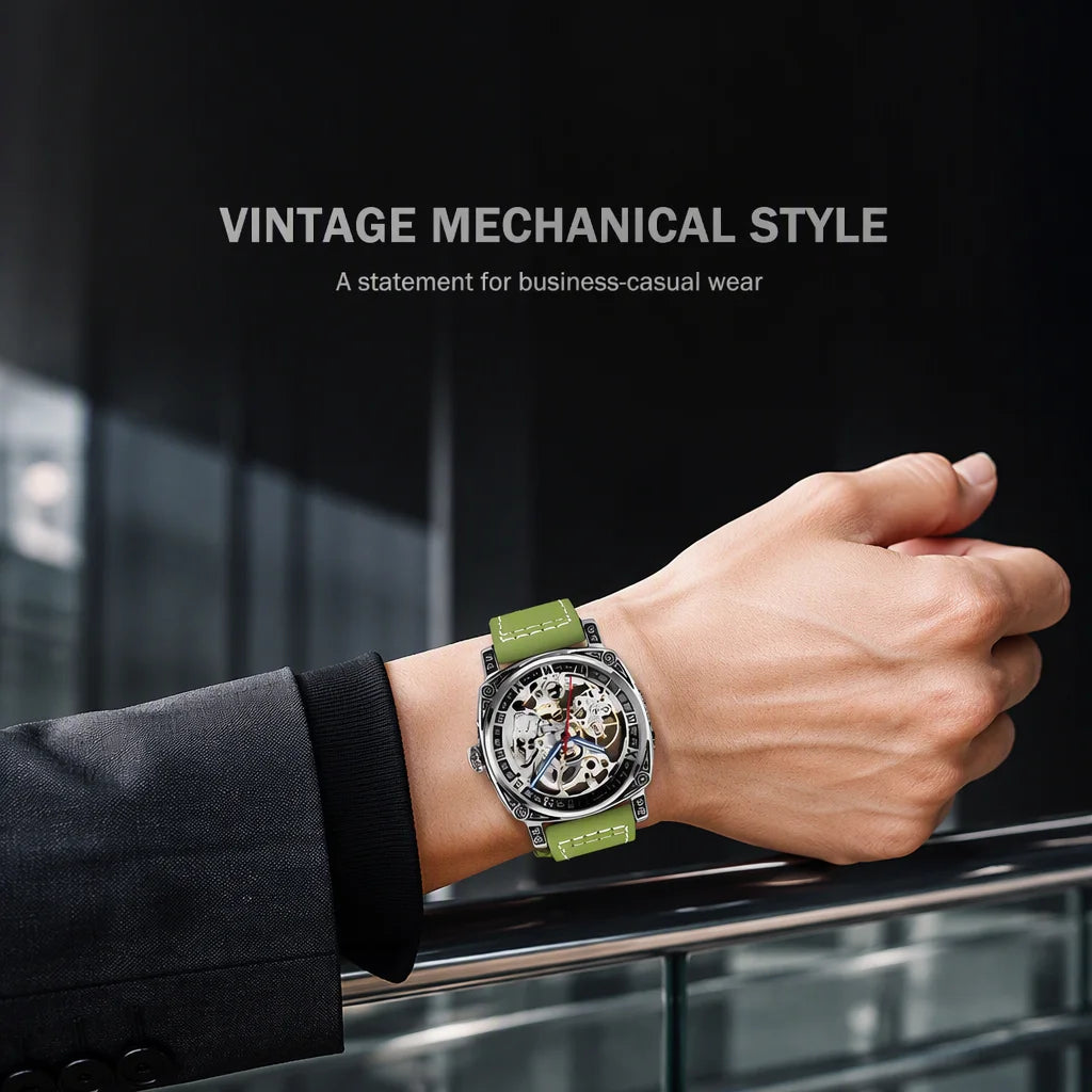 Men’s Square Skeleton Automatic Watch