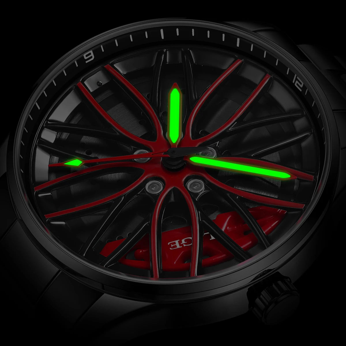 LIGE Square Steering Wheel Quartz Watch