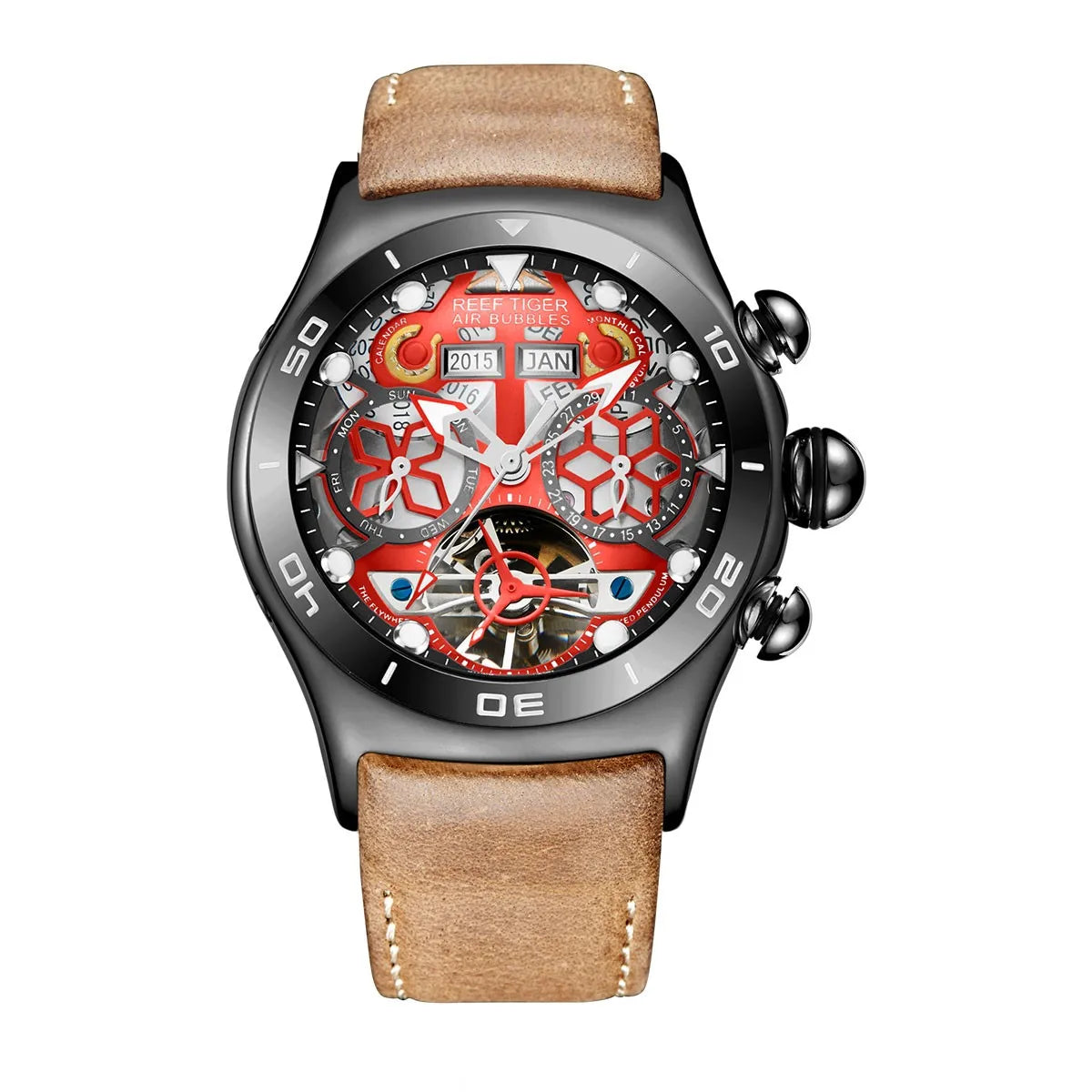 Reef Tiger Men’s Automatic Watch with Leather Band
