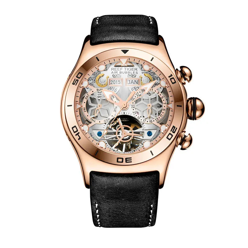 Reef Tiger Men’s Automatic Watch with Leather Band