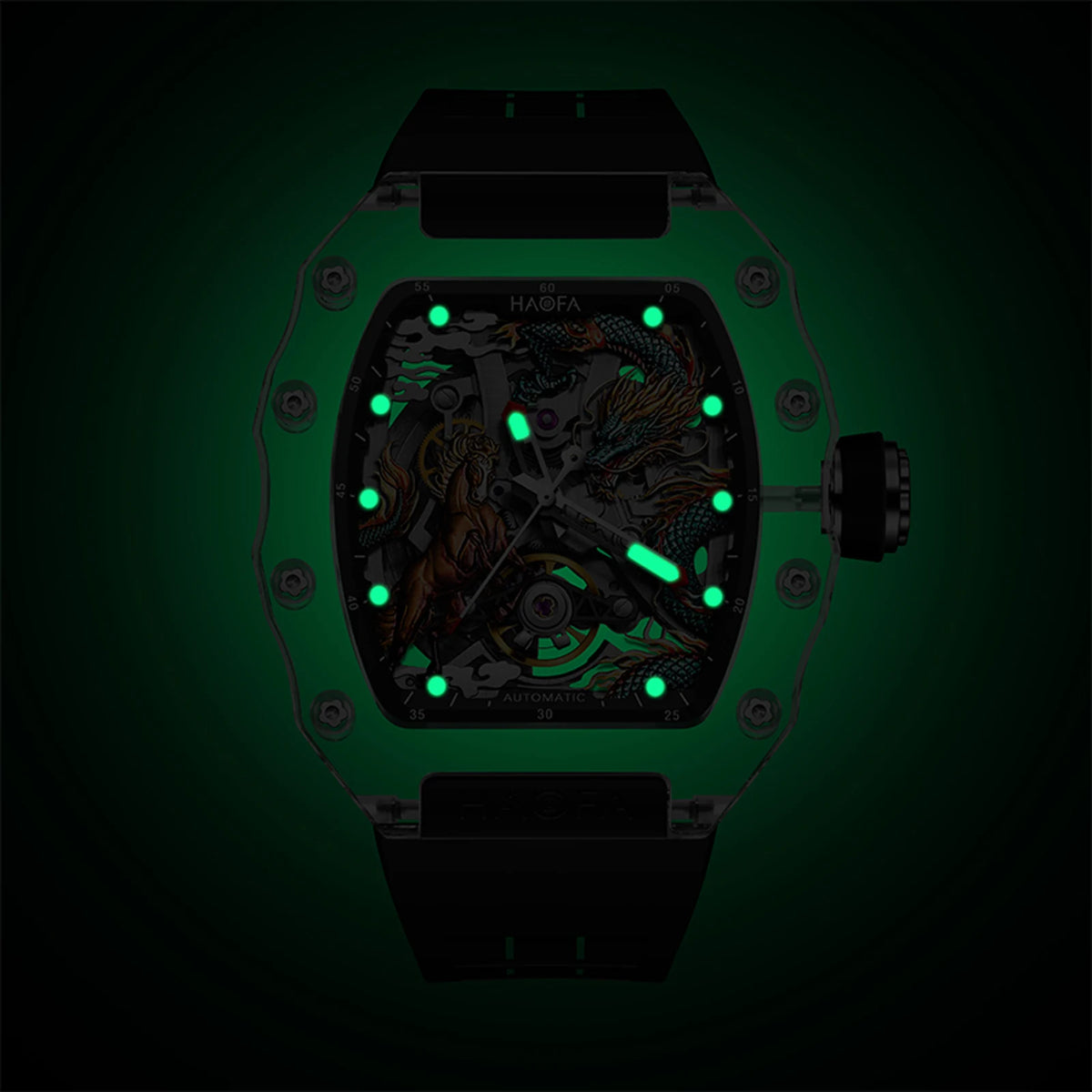 Haofa Men’s Dragon & Horse Automatic Watch
