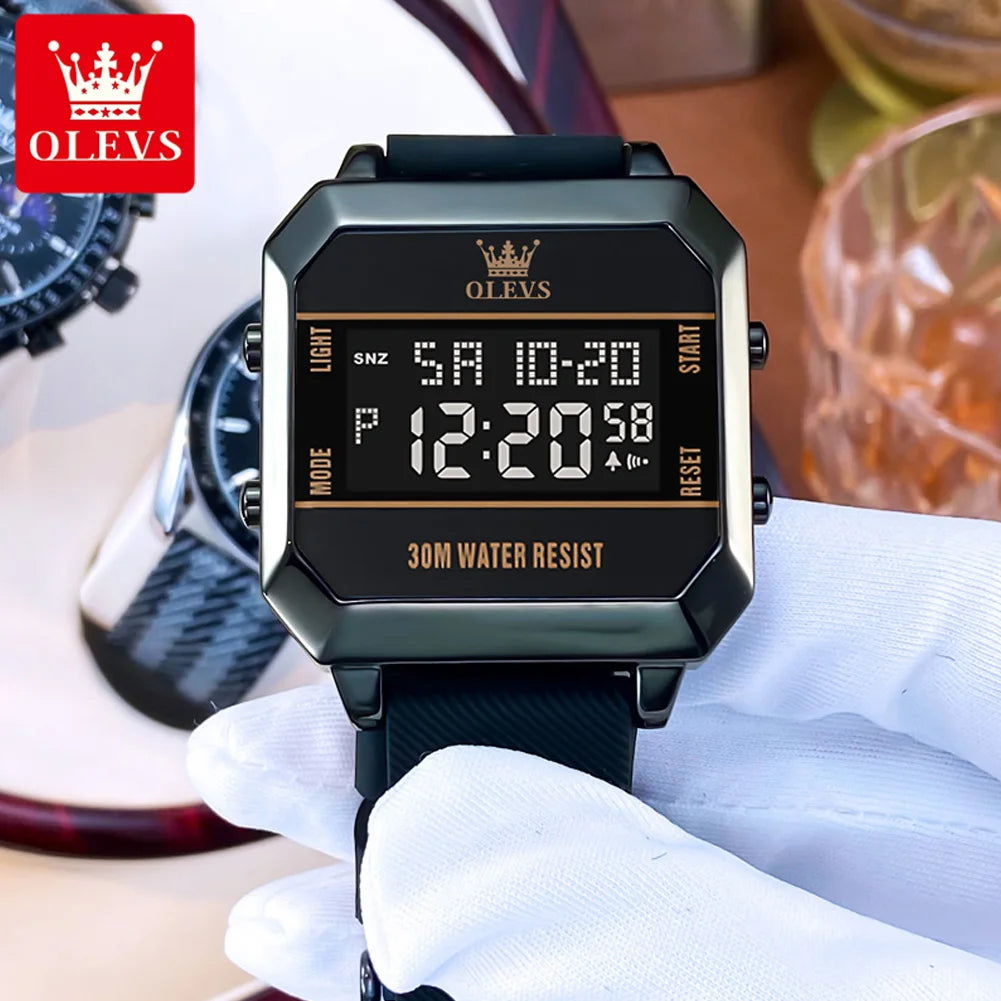 OLEVS Men’s Square Watch | Black