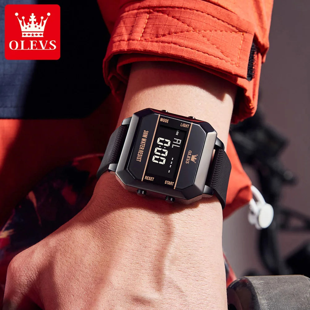 OLEVS Men’s Square Watch | Black