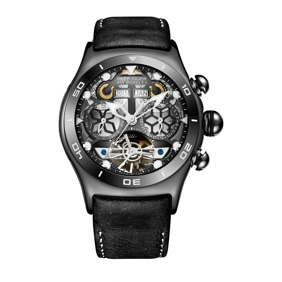 Reef Tiger Men’s Automatic Watch with Leather Band