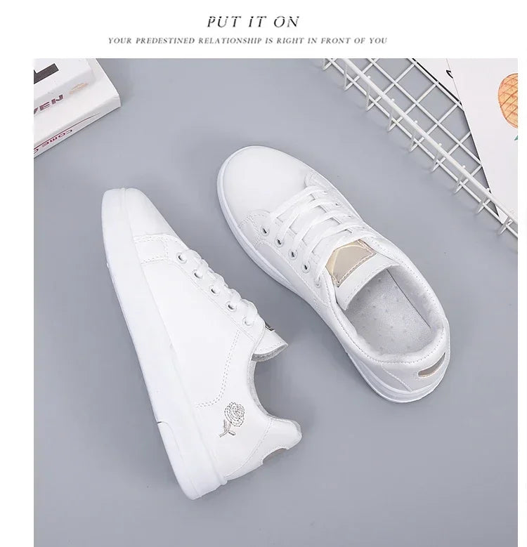 Women’s Floral Embroidered Lace-Up Sneakers