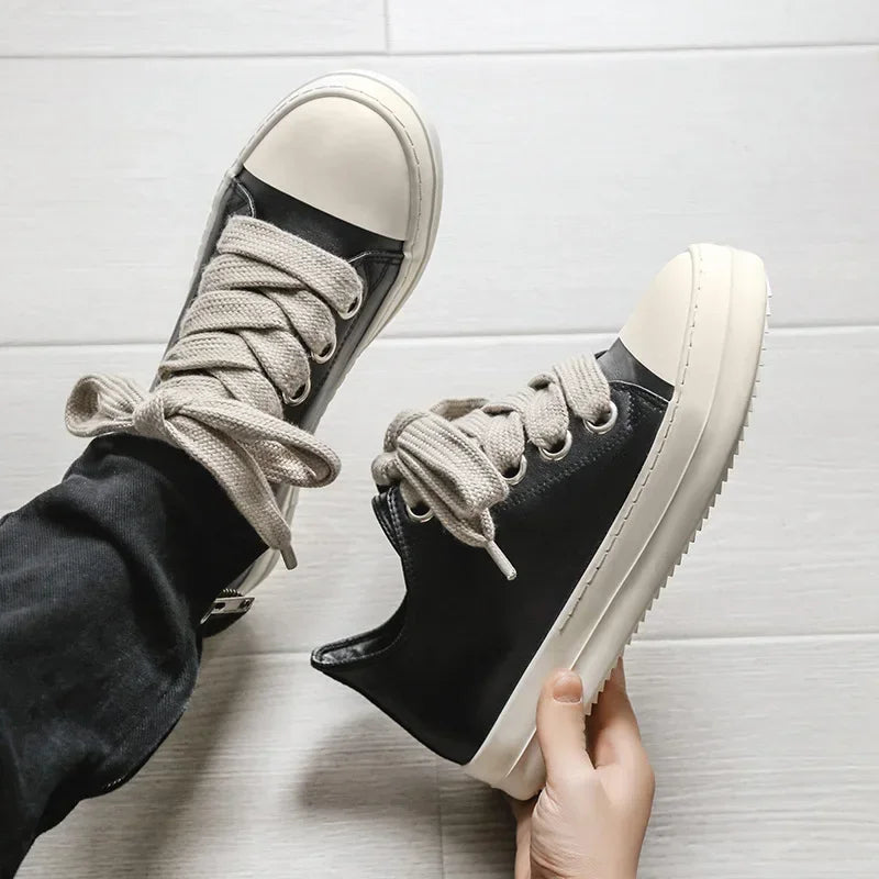 Men’s FH260 Black Faux Leather Casual Sneakers