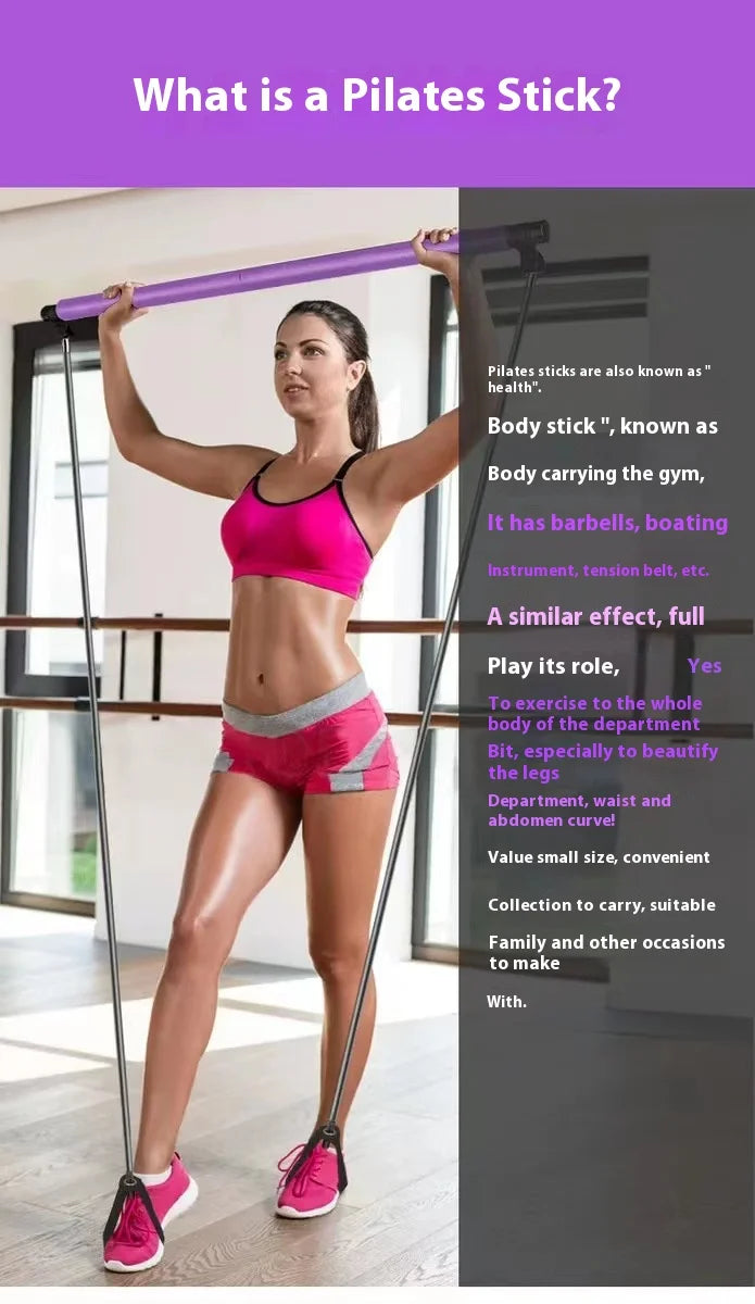 Pilates-Stange mit Widerstandsbändern