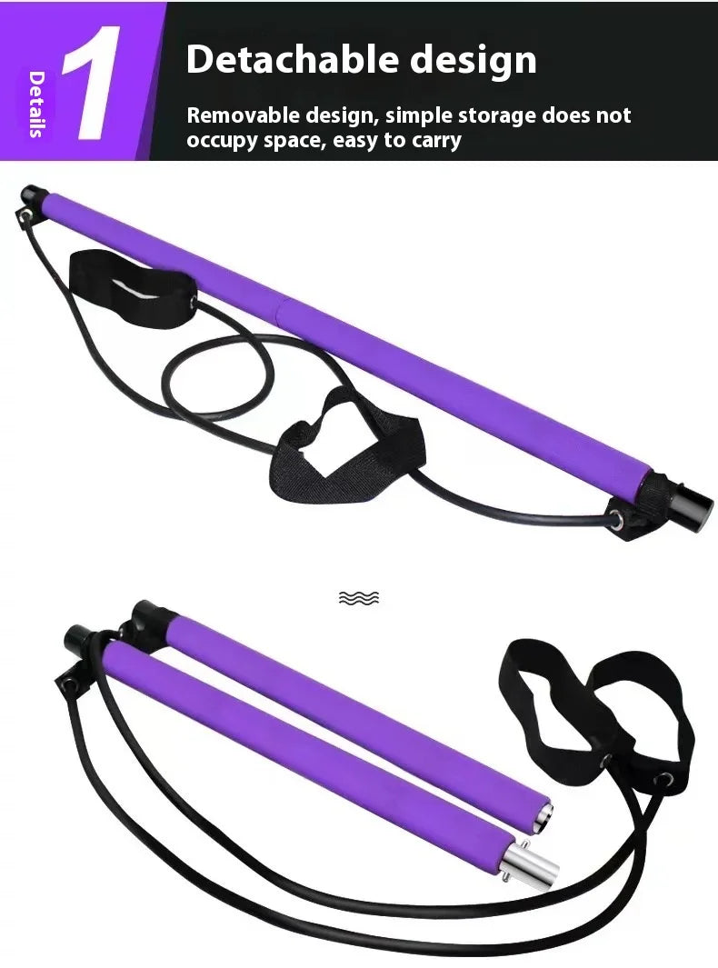 Pilates-Stange mit Widerstandsbändern