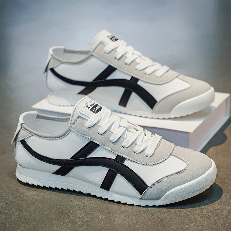 Men’s Striped Low-Top Lace-Up Sneakers
