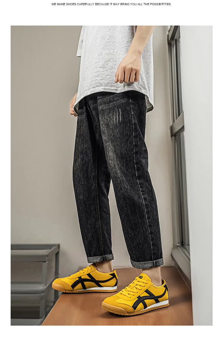 Men’s Striped Low-Top Lace-Up Sneakers