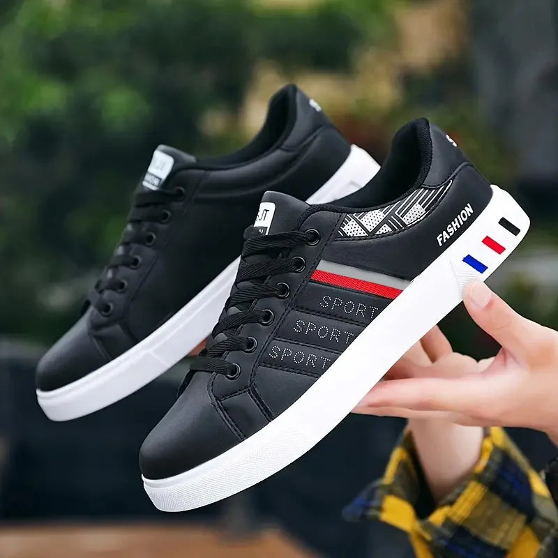 Men’s H07 Striped Faux Leather Sneakers