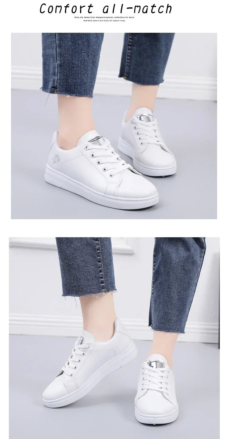 Women’s Floral Embroidered Lace-Up Sneakers