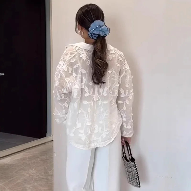 Embroidered Lapel Shirt