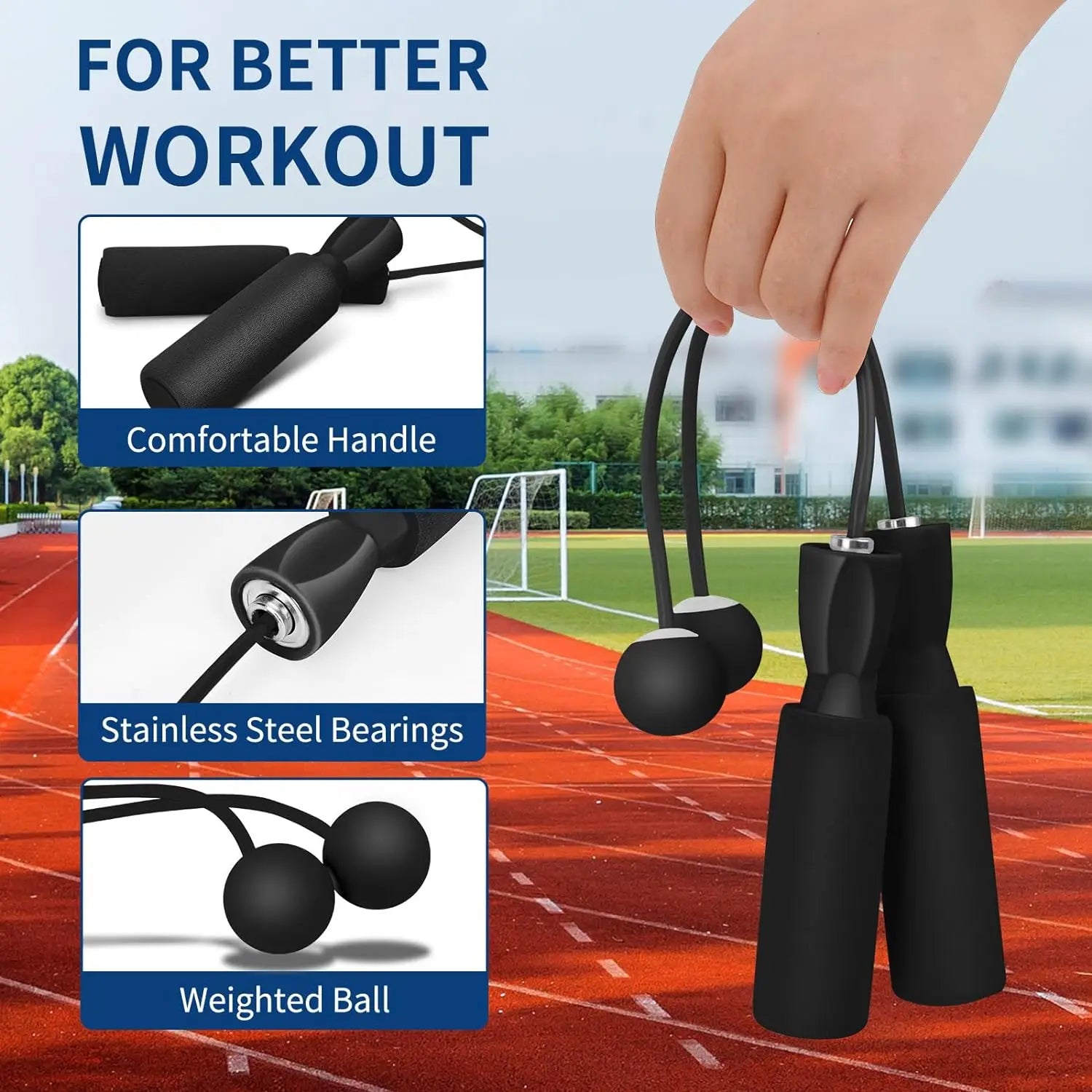 Verzwaard draadloos springtouw