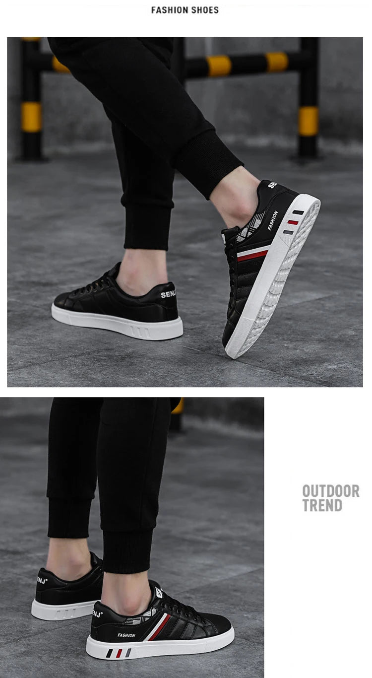Men’s H07 Striped Faux Leather Sneakers