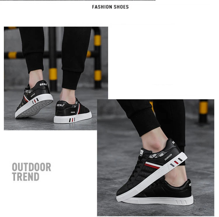 Men’s H07 Striped Faux Leather Sneakers
