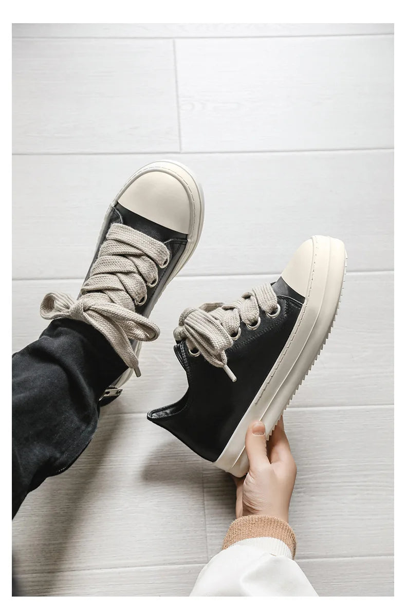 Men’s FH260 Black Faux Leather Casual Sneakers