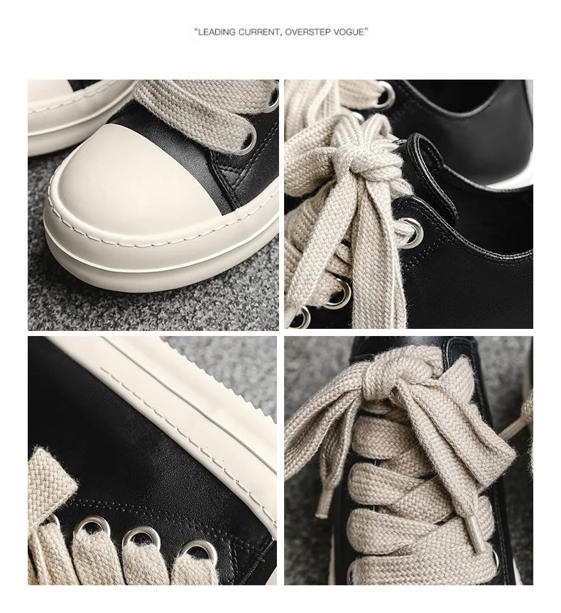 Men’s FH260 Black Faux Leather Casual Sneakers