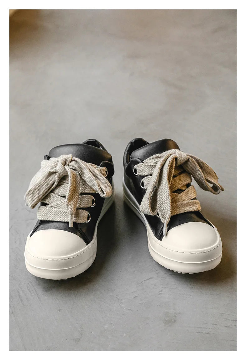 Men’s FH260 Black Faux Leather Casual Sneakers