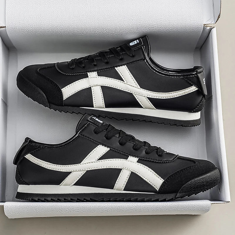 Men’s Striped Low-Top Lace-Up Sneakers