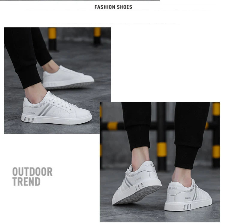 Men’s H07 Striped Faux Leather Sneakers