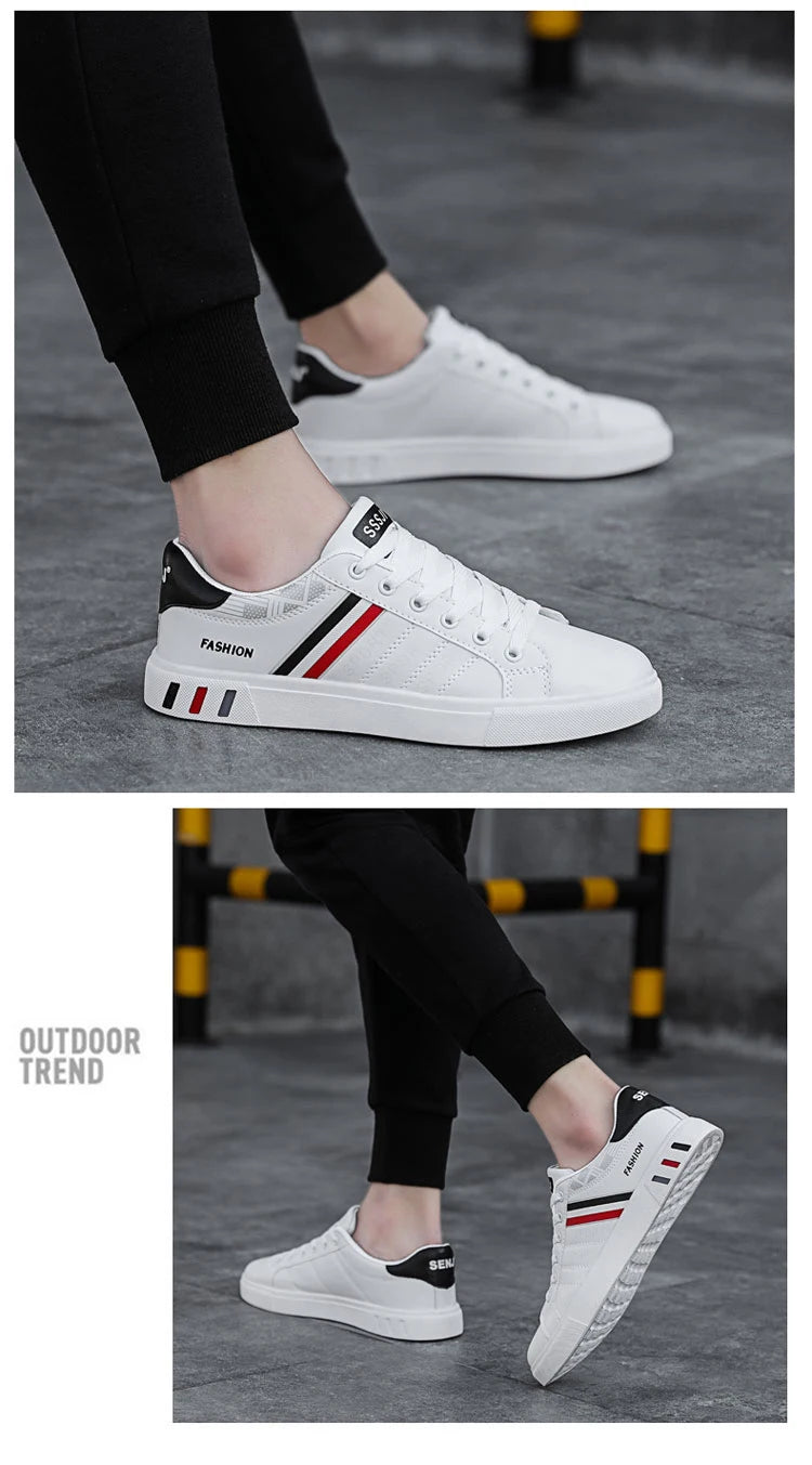 Men’s H07 Striped Faux Leather Sneakers