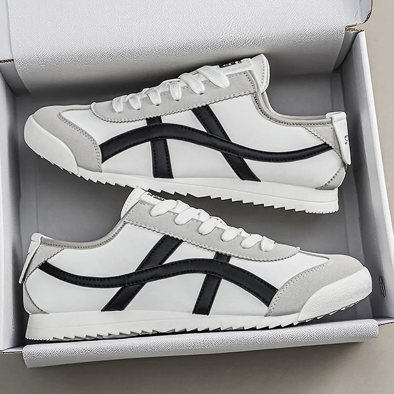 Men’s Striped Low-Top Lace-Up Sneakers