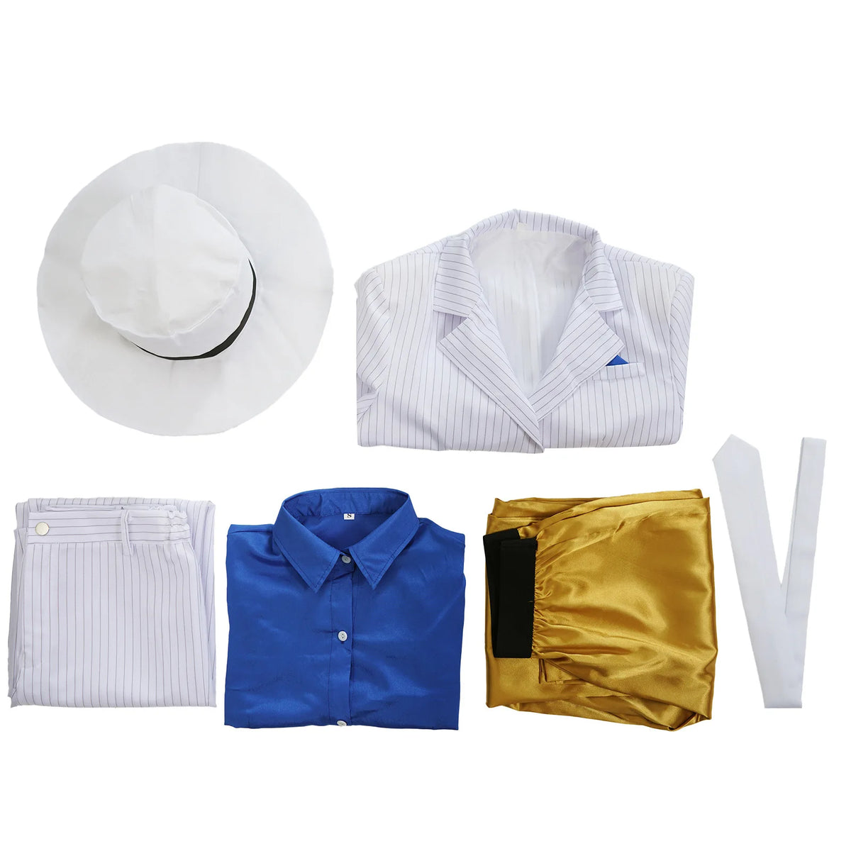 Smooth Criminal-Inspired White Pinstripe Costume Suit