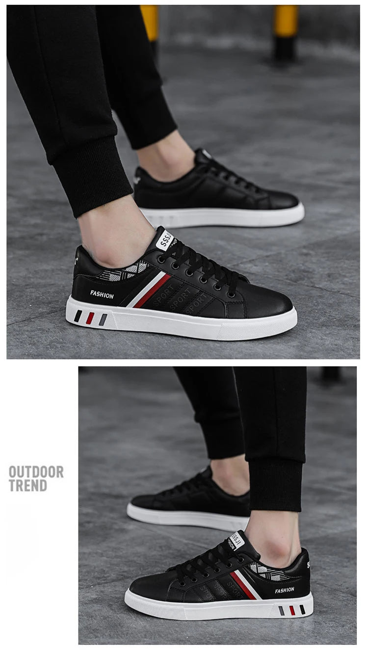 Men’s H07 Striped Faux Leather Sneakers