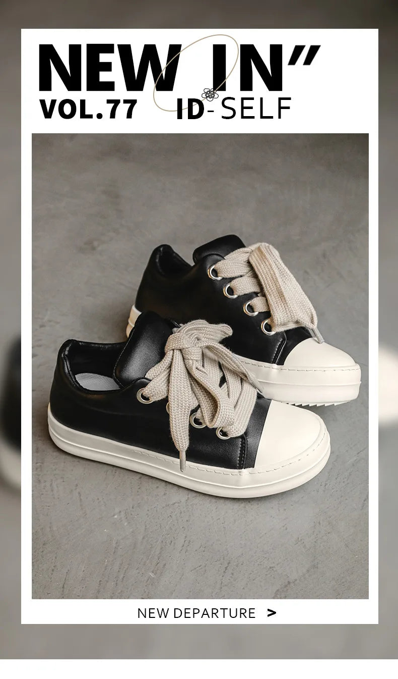 Men’s FH260 Black Faux Leather Casual Sneakers